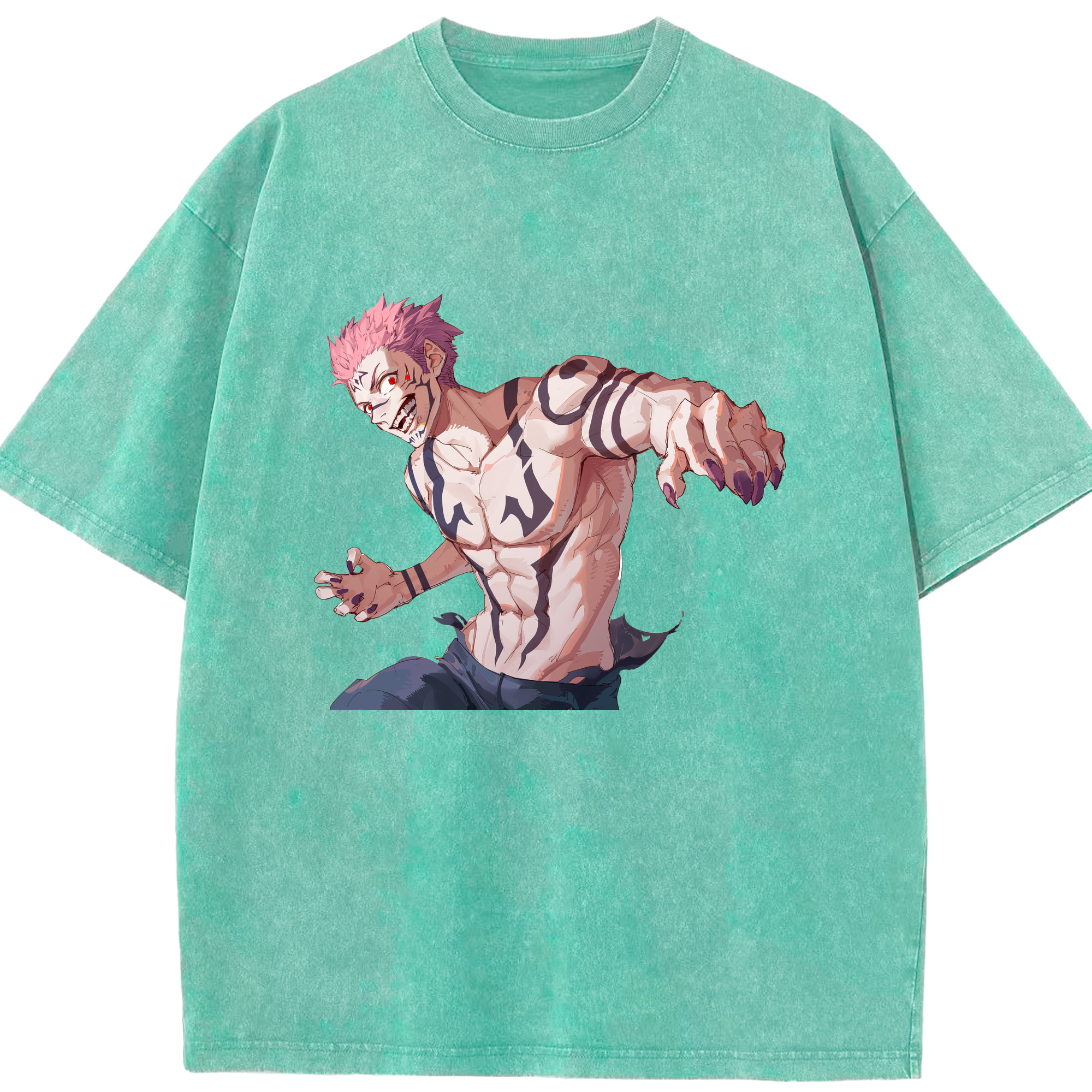 （画像用） 呪術廻戦 Jujutsu Kaisen 綿100% ヴィンテージ風 半袖Tシャツ（フロントプリント）